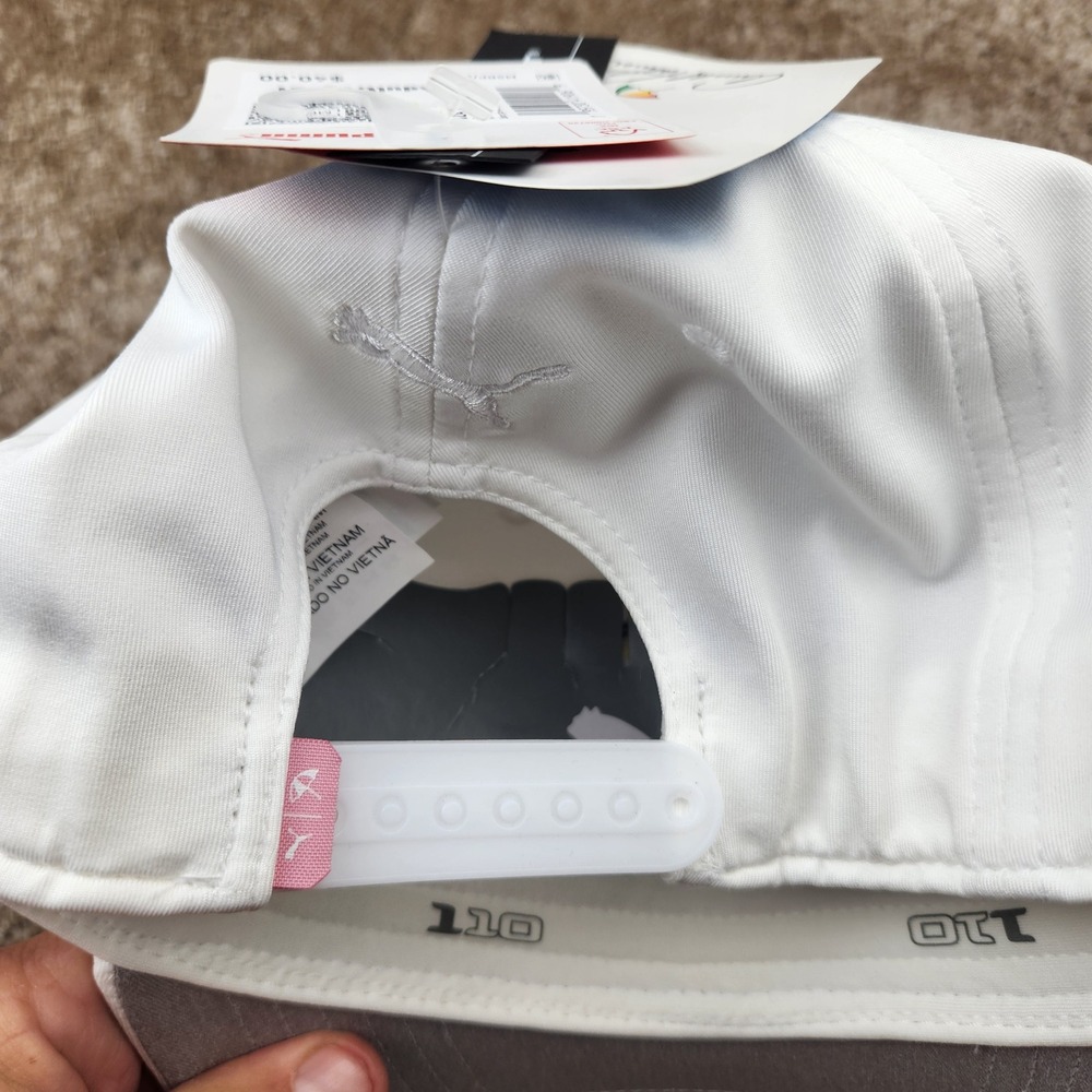 Puma Arnold Palmer P Cap White Glow Ash Gray Golf Hat 024518 01 NEW Snapback - Picture 4 of 5